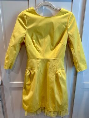 J. Crew Yellow Fit-and-Flare Dress